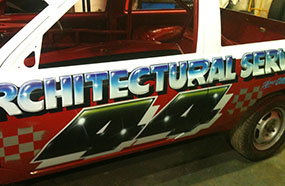 A side on view of the new car