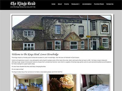 The Kings Head - Horsebridge. Bespoke website design for a public house near Hailsham, East Sussex