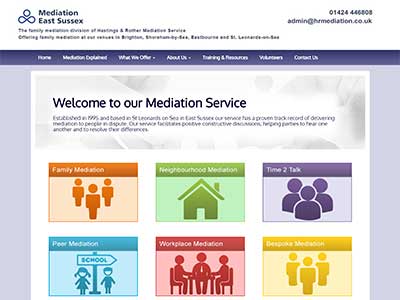 Mediation East Sussex. Bespoke website design for a mediation organisation in Hastings, East Sussex